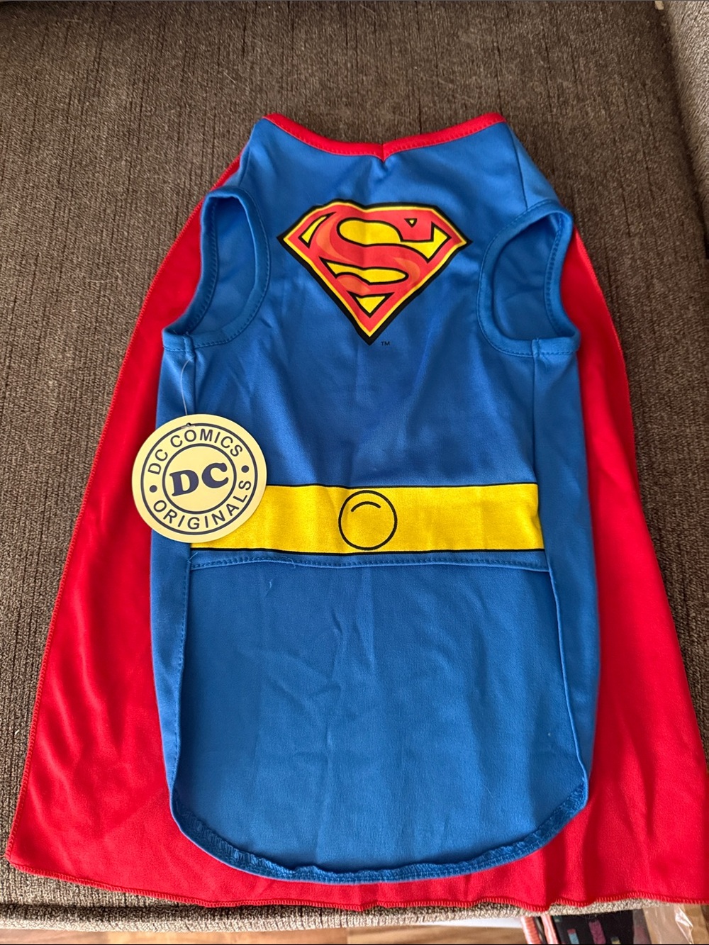 DC Comics Superhero Blue & Red Cape Costume for Pets